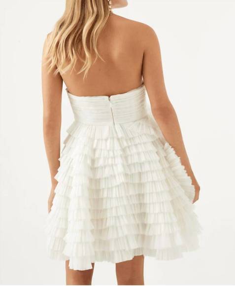 NEW AJE. expressive pleated mini dress in ivory - Picture 3 of 3